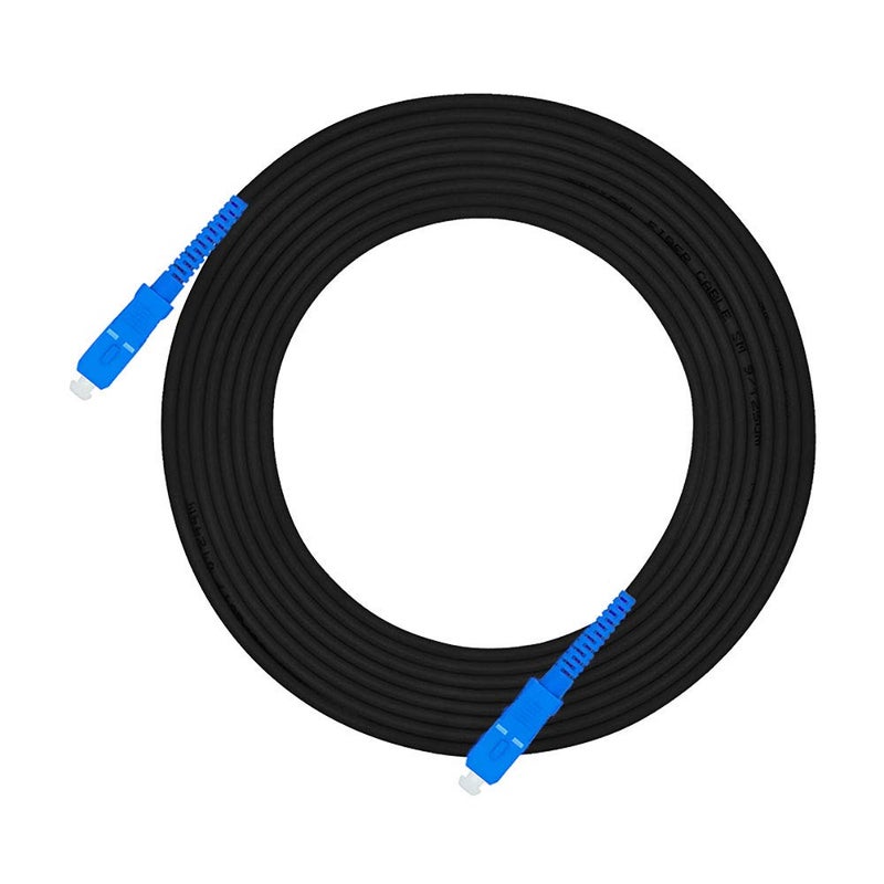 Jeirdus 100ft 100feet 30m SC to SC Outdoor Armored Simplex 9/125 SM Fiber Optic Cable Jumper Optical Patch Cord Singlemode 30Meters 100ft SC-SC - Image 1